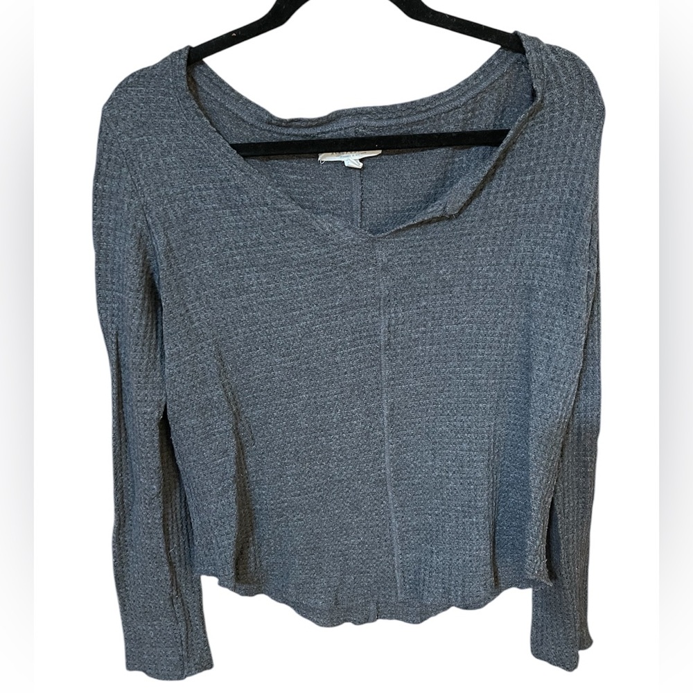 Aeropostale deep Gray Thermal Henley Long Sleeve